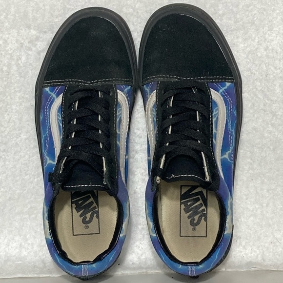 Vans Womens Old Skool Lightning Blue/Black Suede Canvas Sneakers Shoes SZ US 6.5 - Picture 5 of 11
